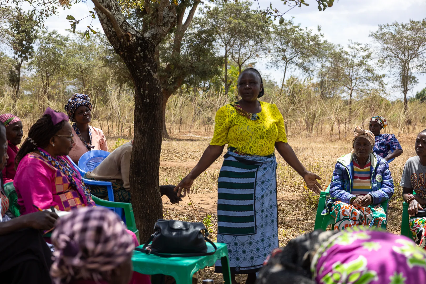 Residents gathered at a community programme in Yatta